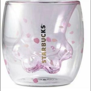 Starbucks Cat Paw double glass cup